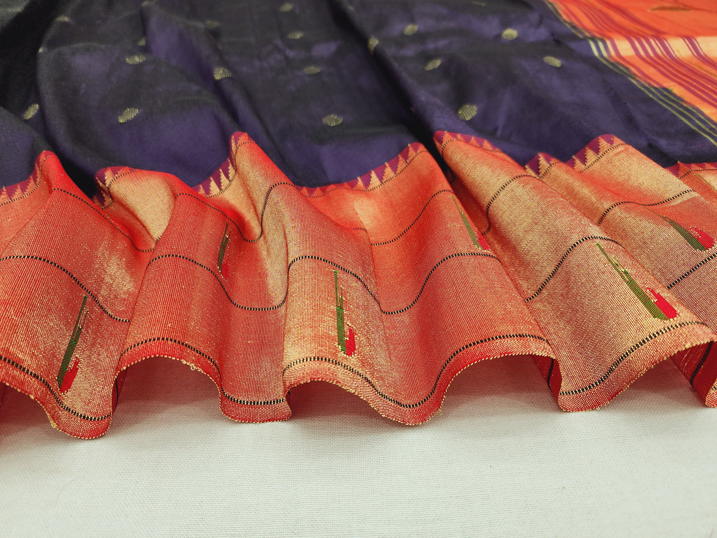 Triple Muniya Brocade Paithani