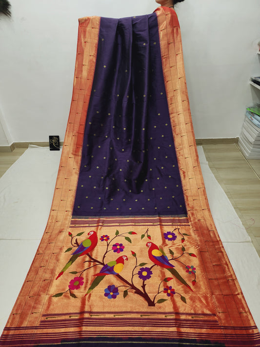 Triple Muniya Brocade Paithani