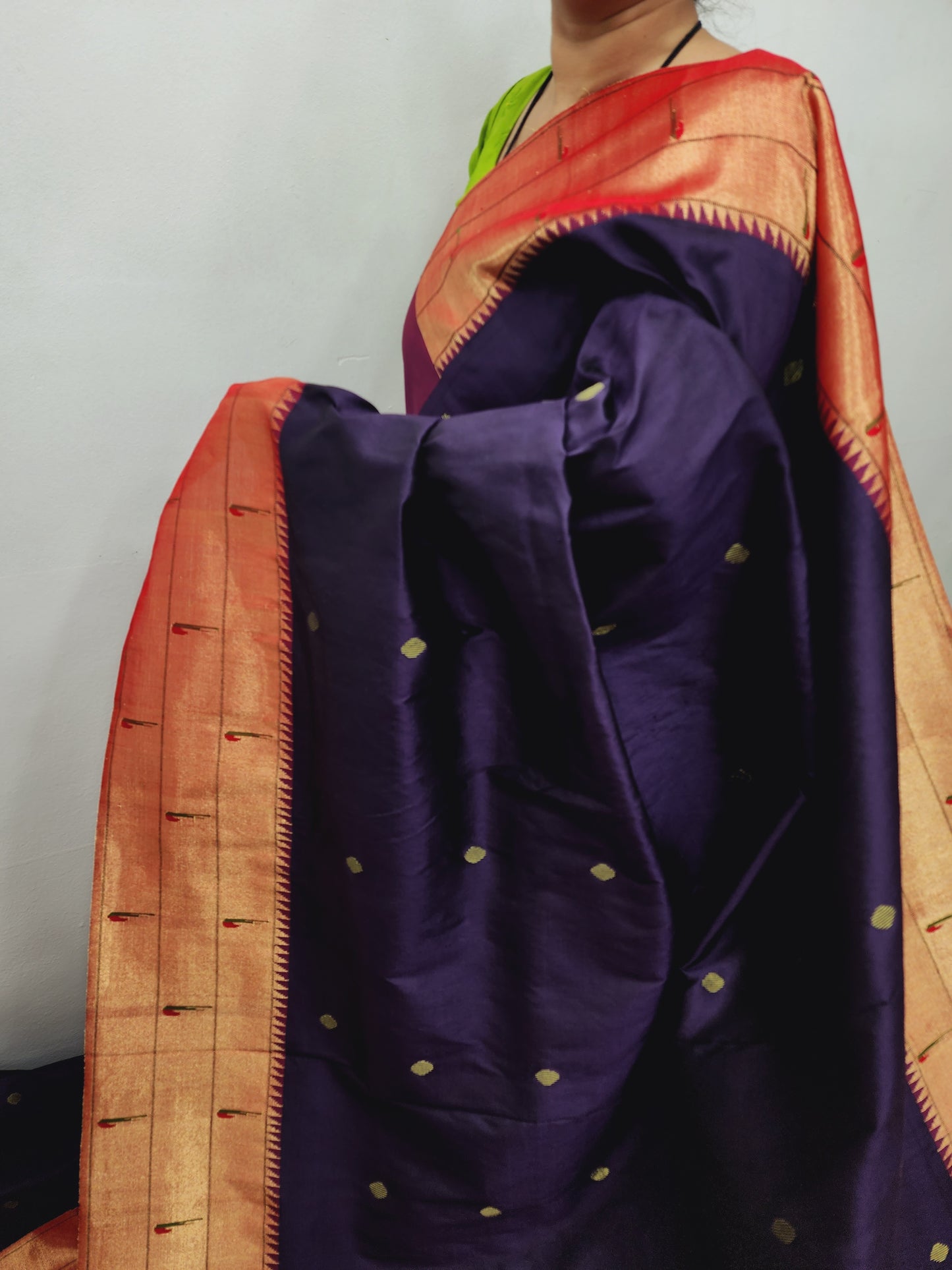 Triple Muniya Brocade Paithani