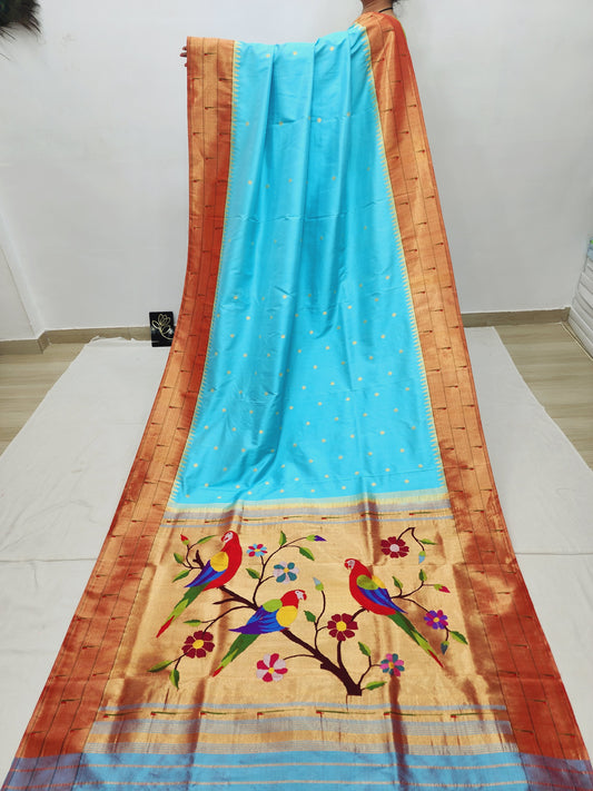 Triple Muniya Brocade Paithani