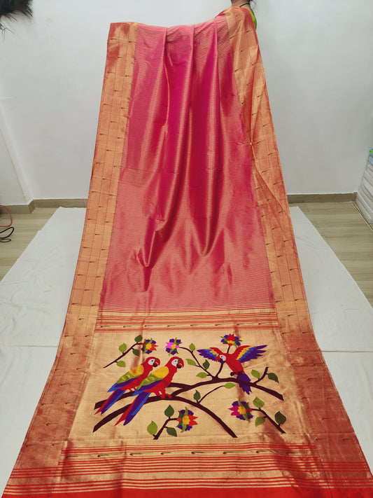 Triple Muniya Brocade Paithani