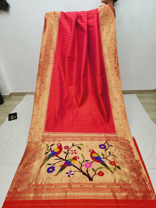 Triple Muniya Brocade Paithani