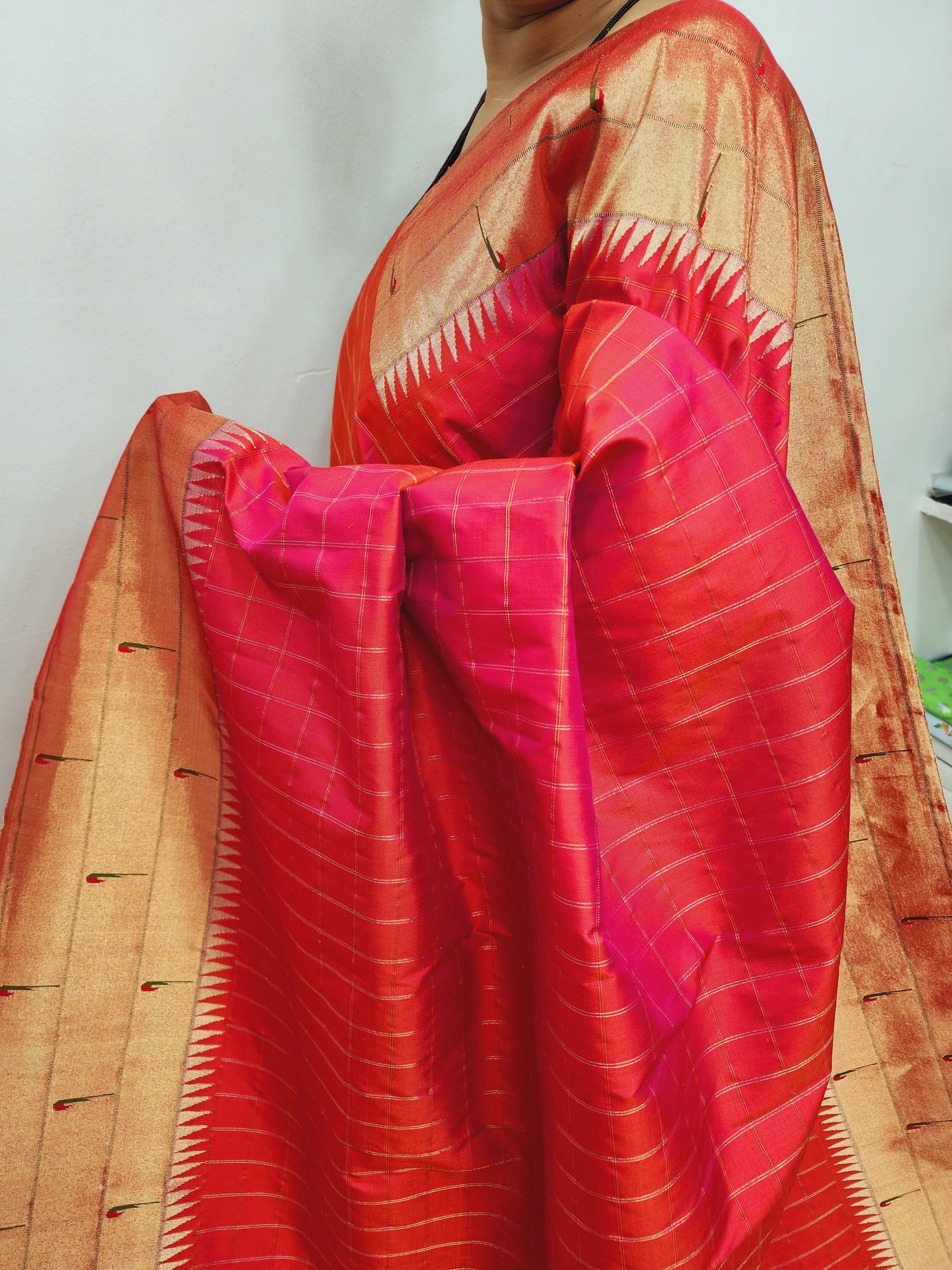 Triple Muniya Brocade Paithani
