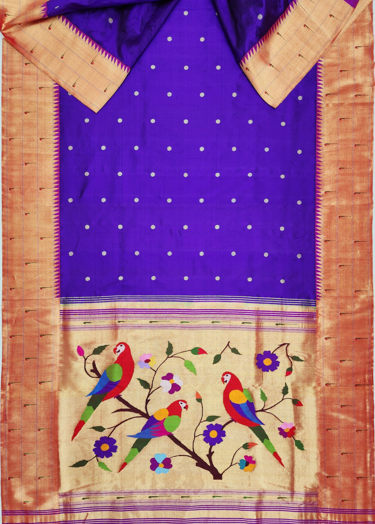 Triple Muniya Brocade Paithani