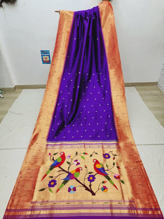Triple Muniya Brocade Paithani
