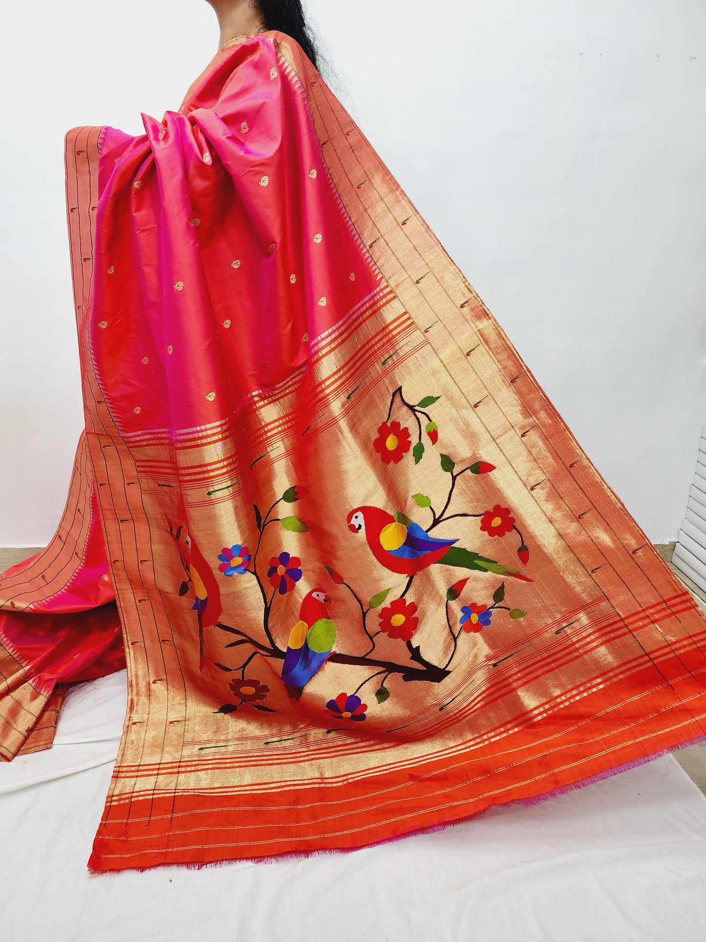 Triple Muniya Brocade Paithani