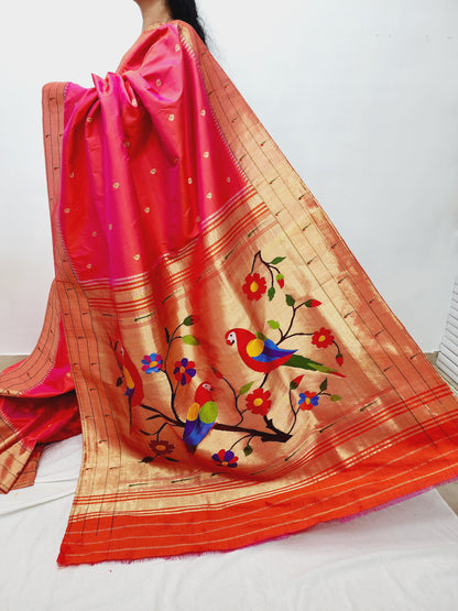 Triple Muniya Brocade Paithani