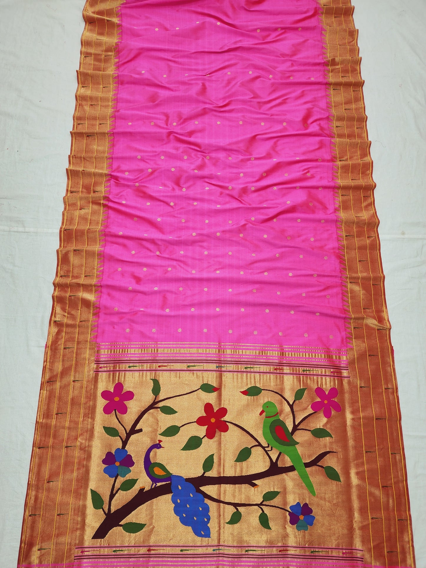 Triple Muniya Brocade Paithani