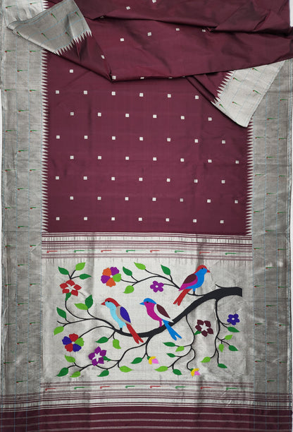 Triple Muniya Brocade Paithani