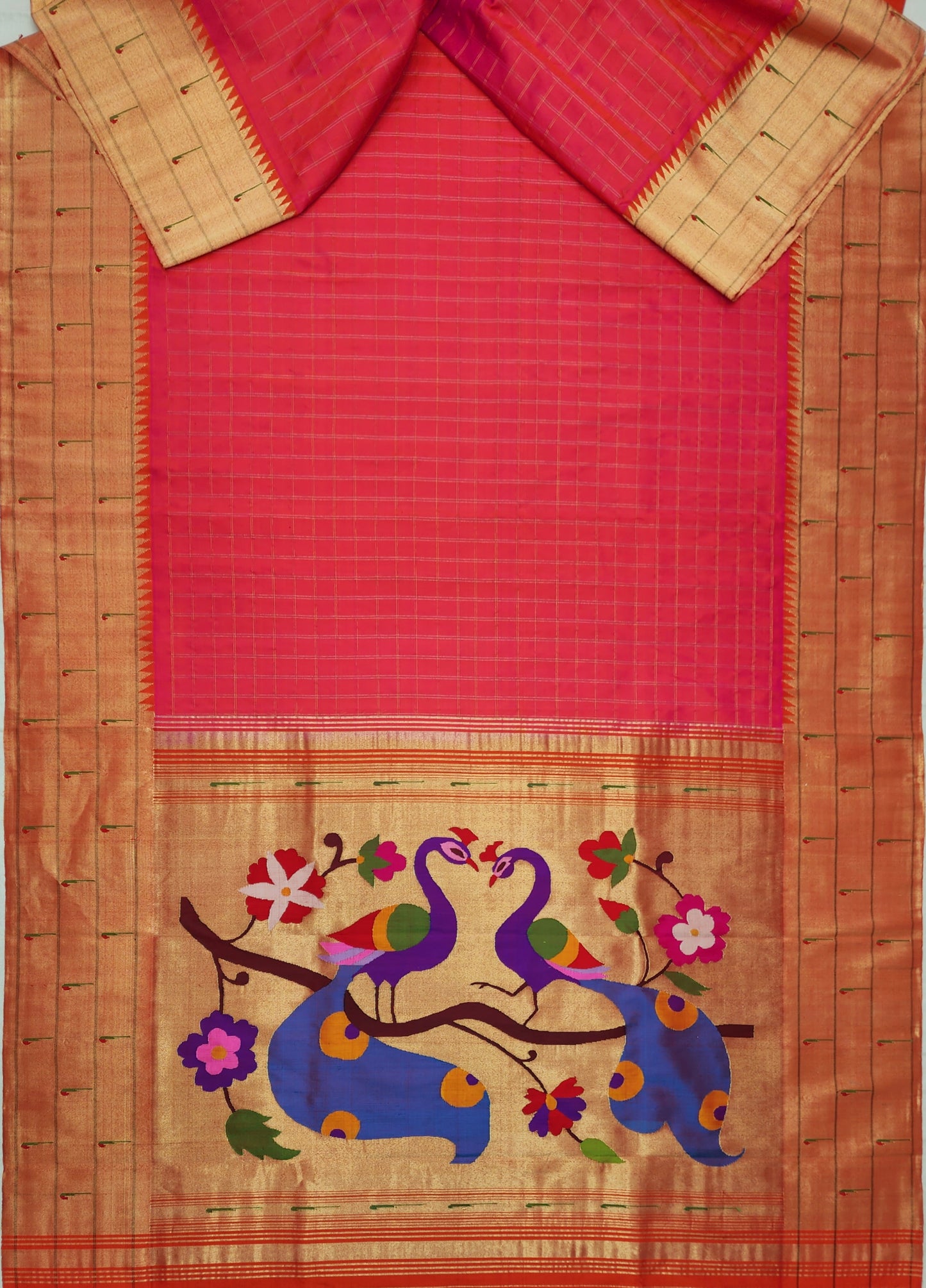 Triple Muniya Brocade Paithani