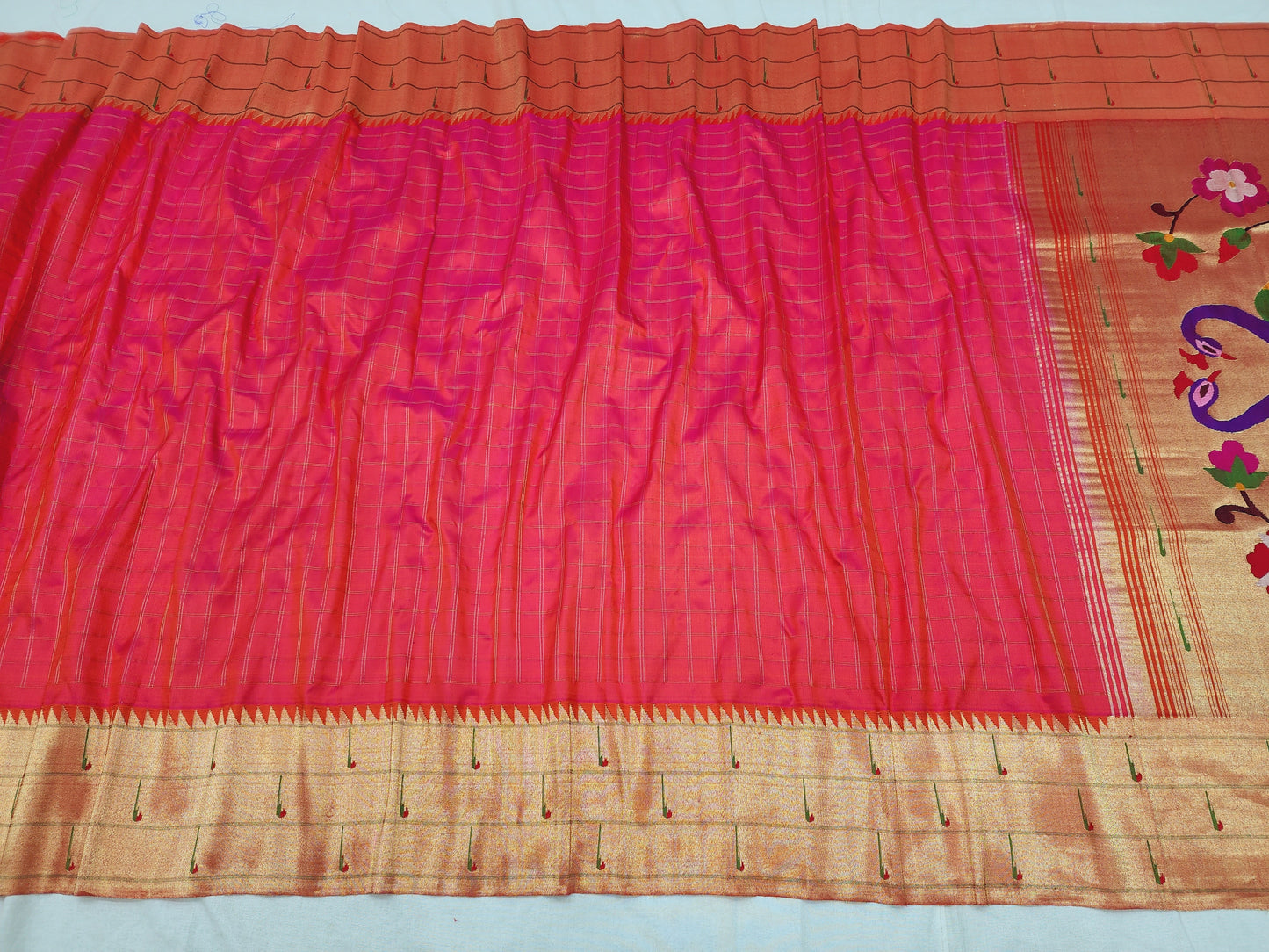 Triple Muniya Brocade Paithani