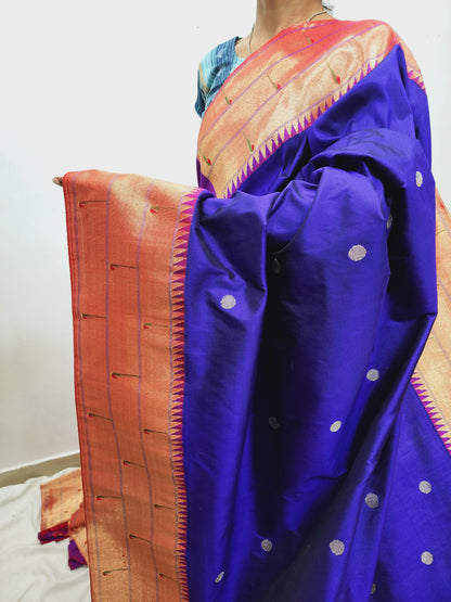 Triple Muniya Brocade Paithani