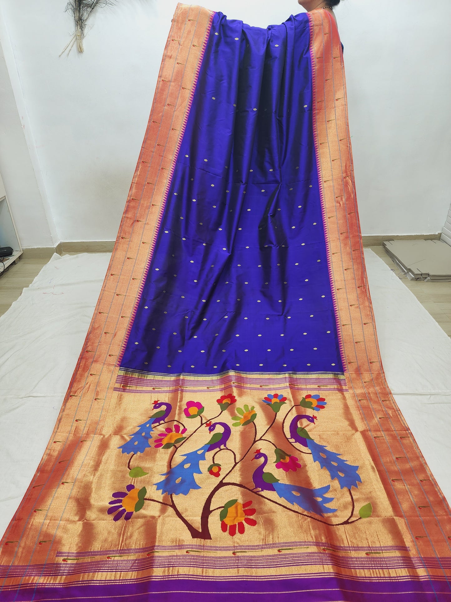 Triple Muniya Brocade Paithani