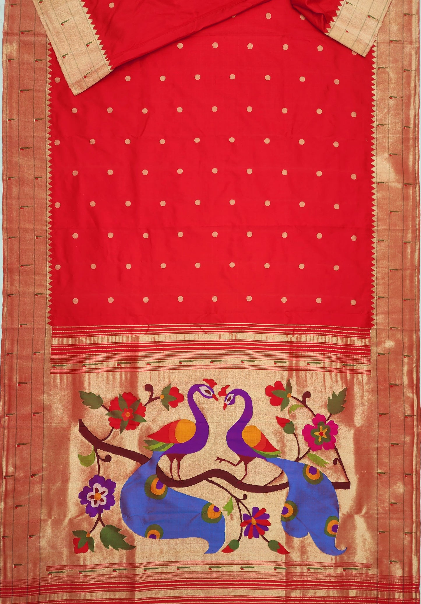 Triple Muniya Brocade Paithani