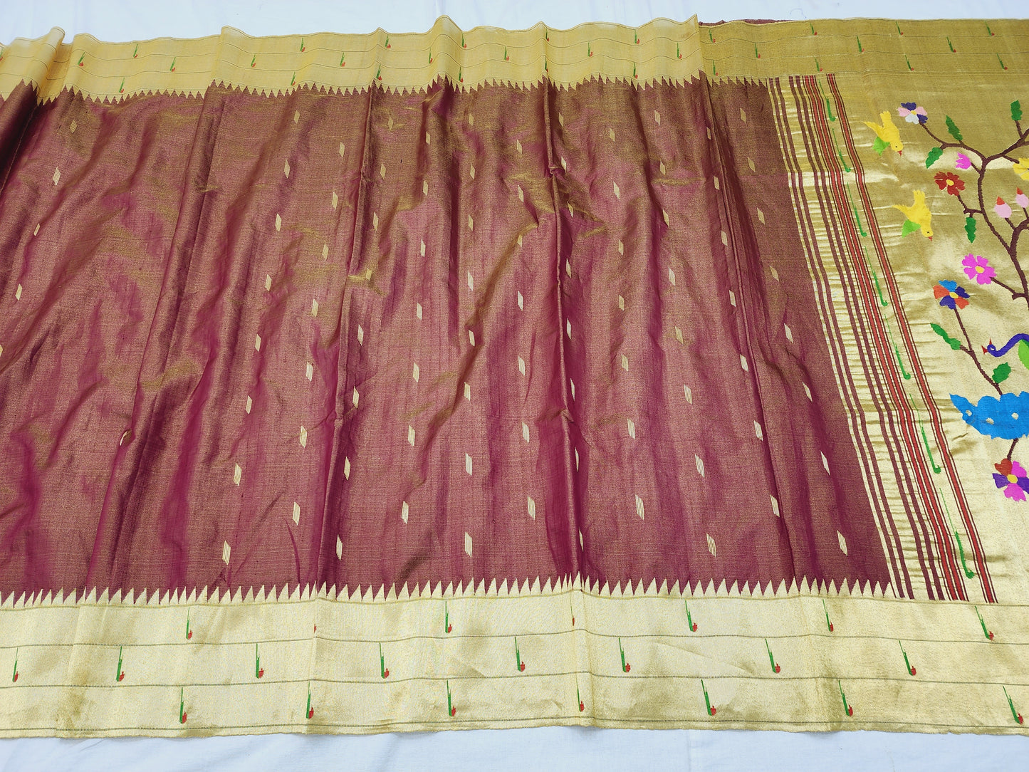 Triple Muniya Brocade Paithani