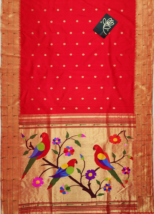 Triple Muniya Brocade Paithani