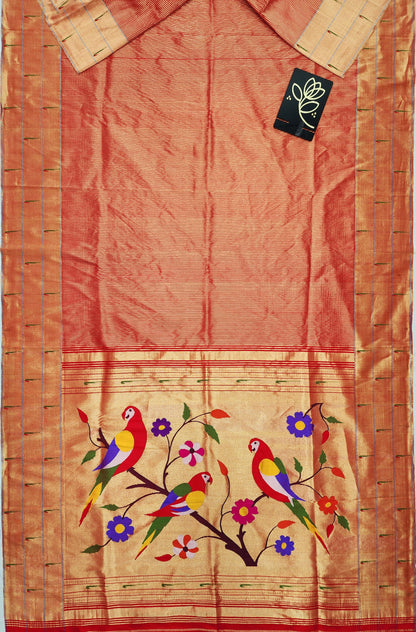 Triple Muniya Brocade Paithani