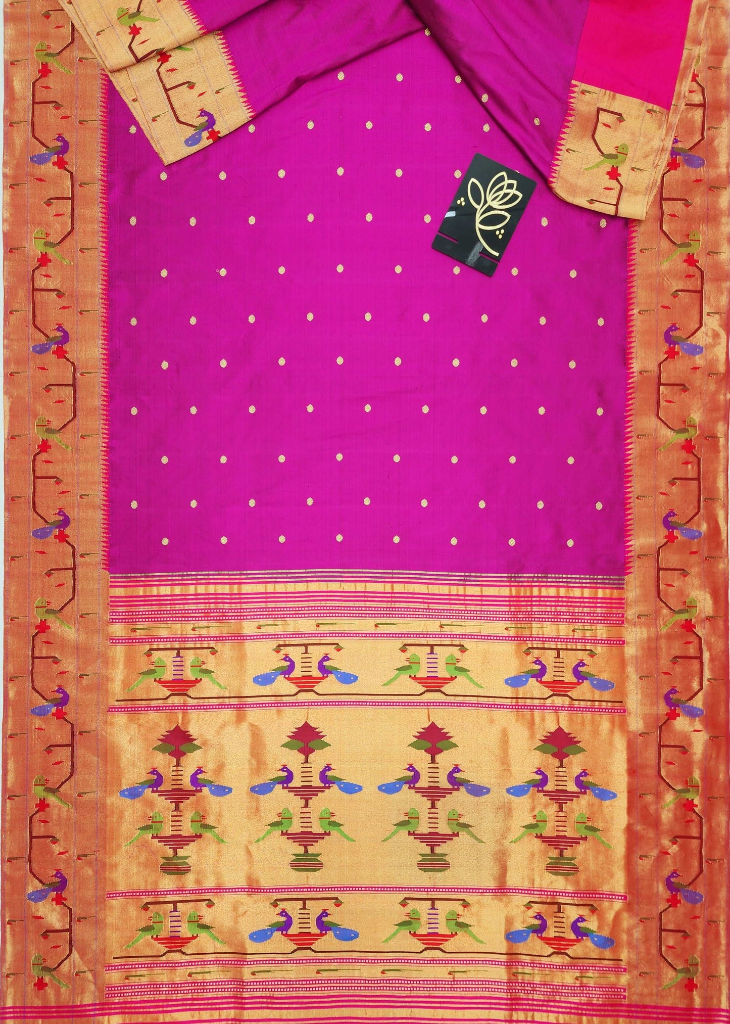 Peacock Parrots Brocade Paithani