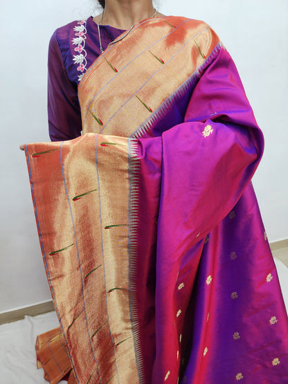 Triple Muniya Brocade Paithani