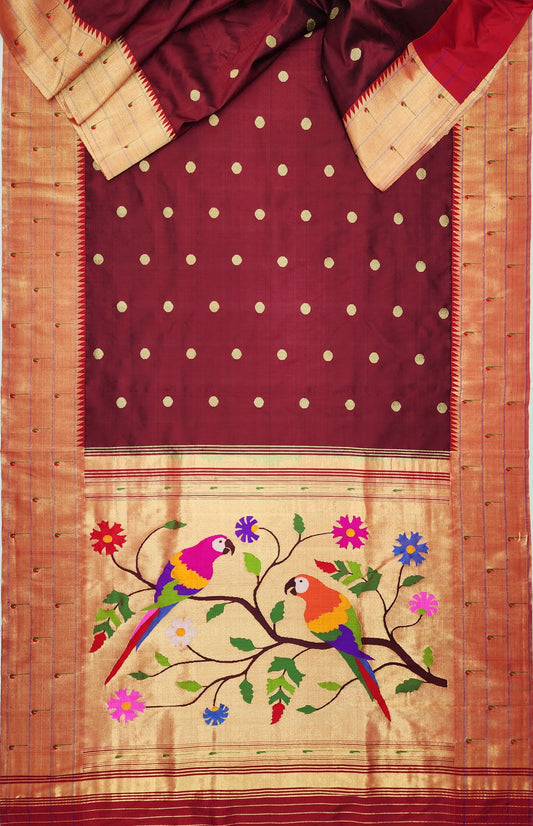 Triple Muniya Brocade Paithani