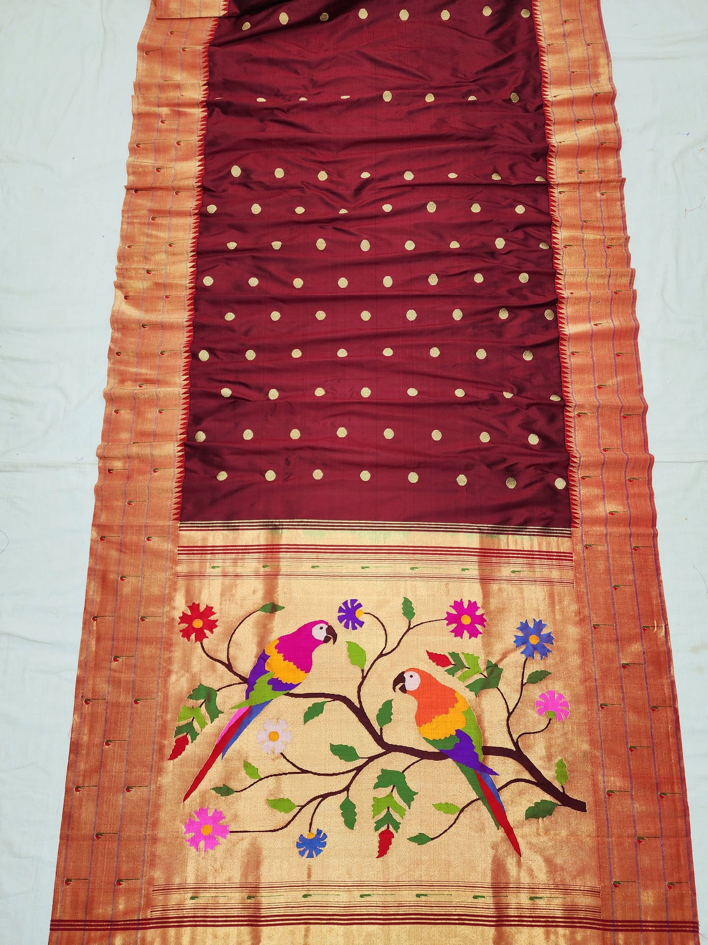 Triple Muniya Brocade Paithani