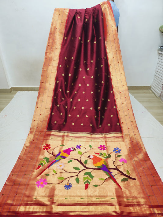 Triple Muniya Brocade Paithani
