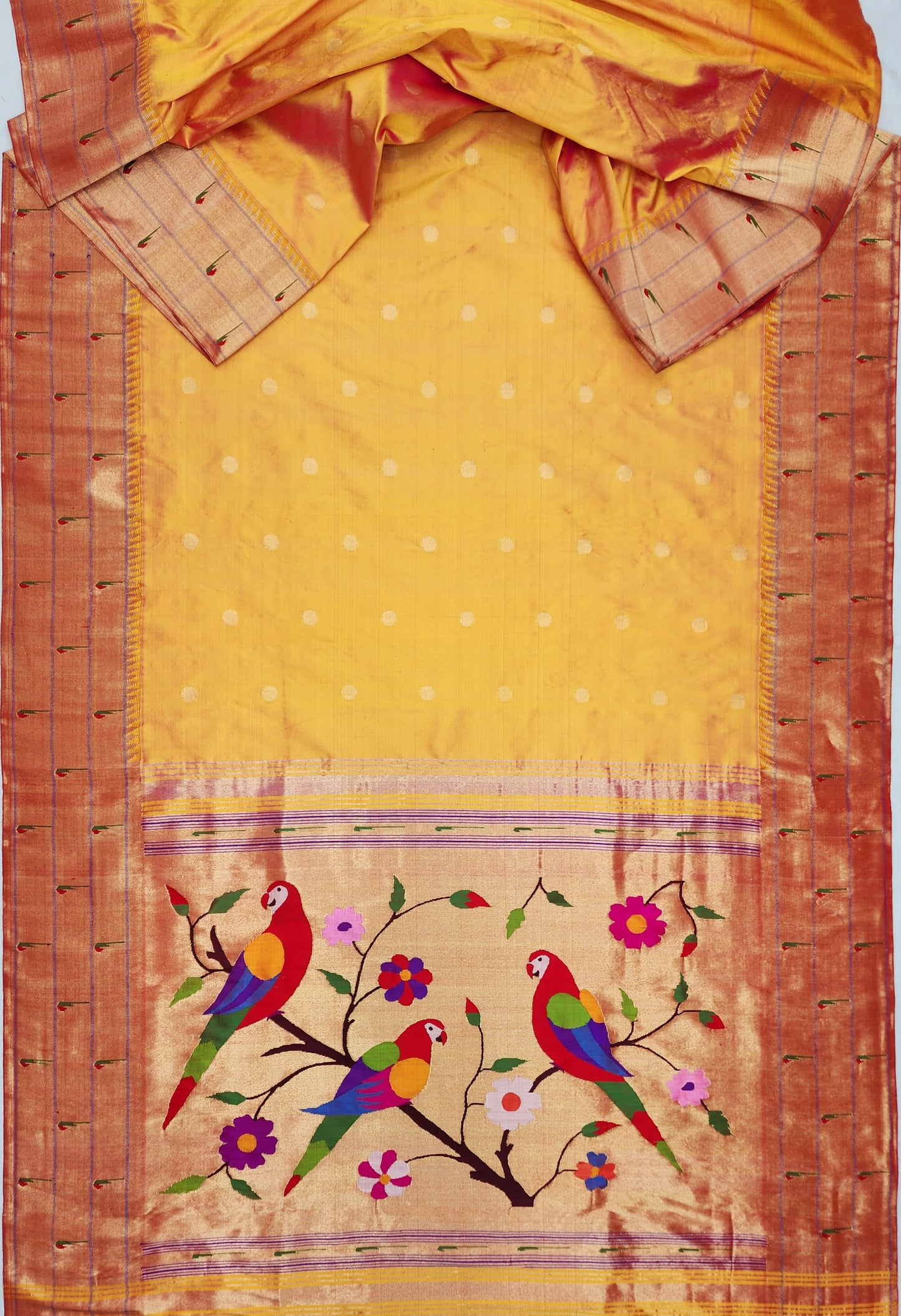 Triple Muniya Brocade Paithani