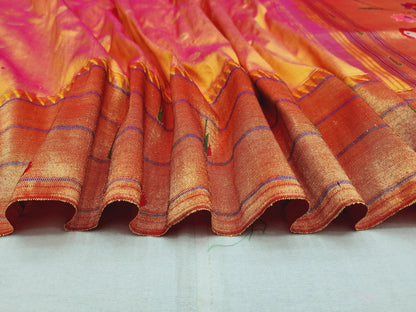 Triple Muniya Brocade Paithani