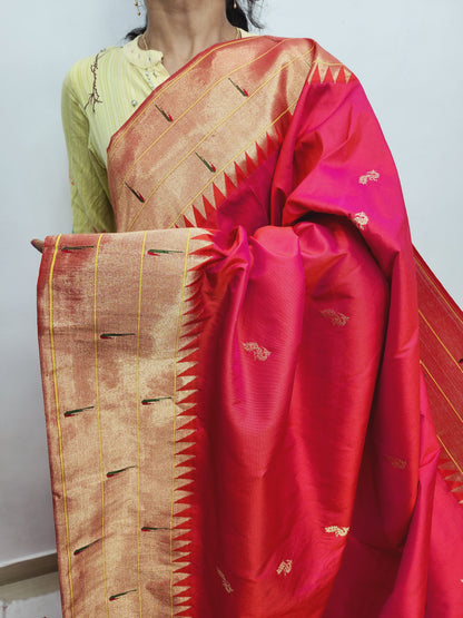 Triple Muniya Brocade Paithani