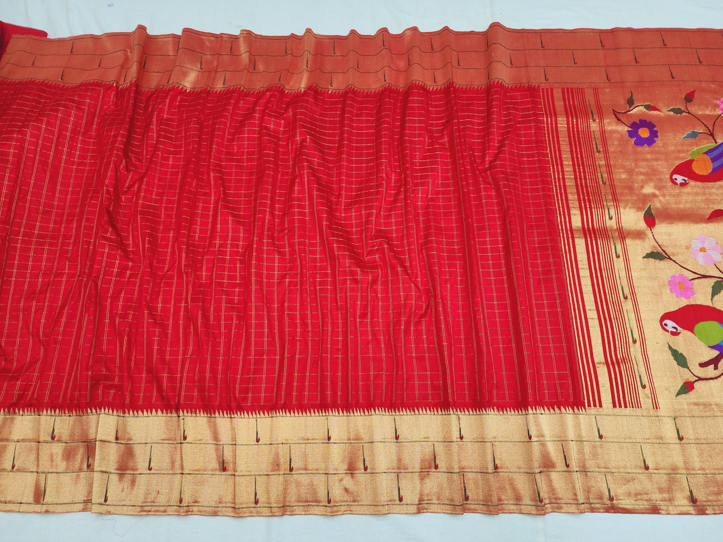 Triple Muniya Brocade Paithani