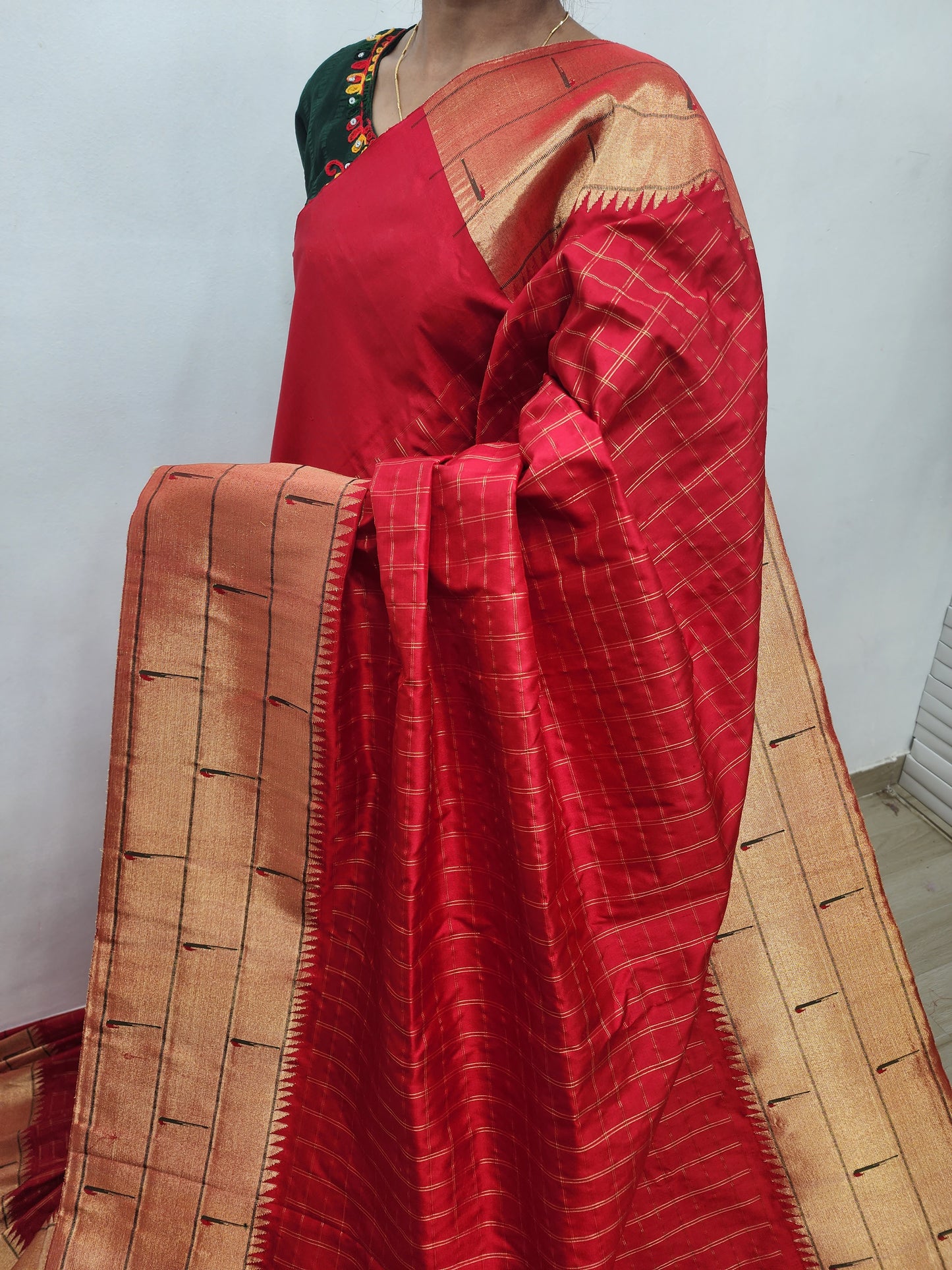 Triple Muniya Brocade Paithani