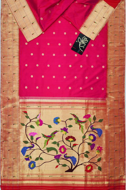 Triple Muniya Brocade Paithani