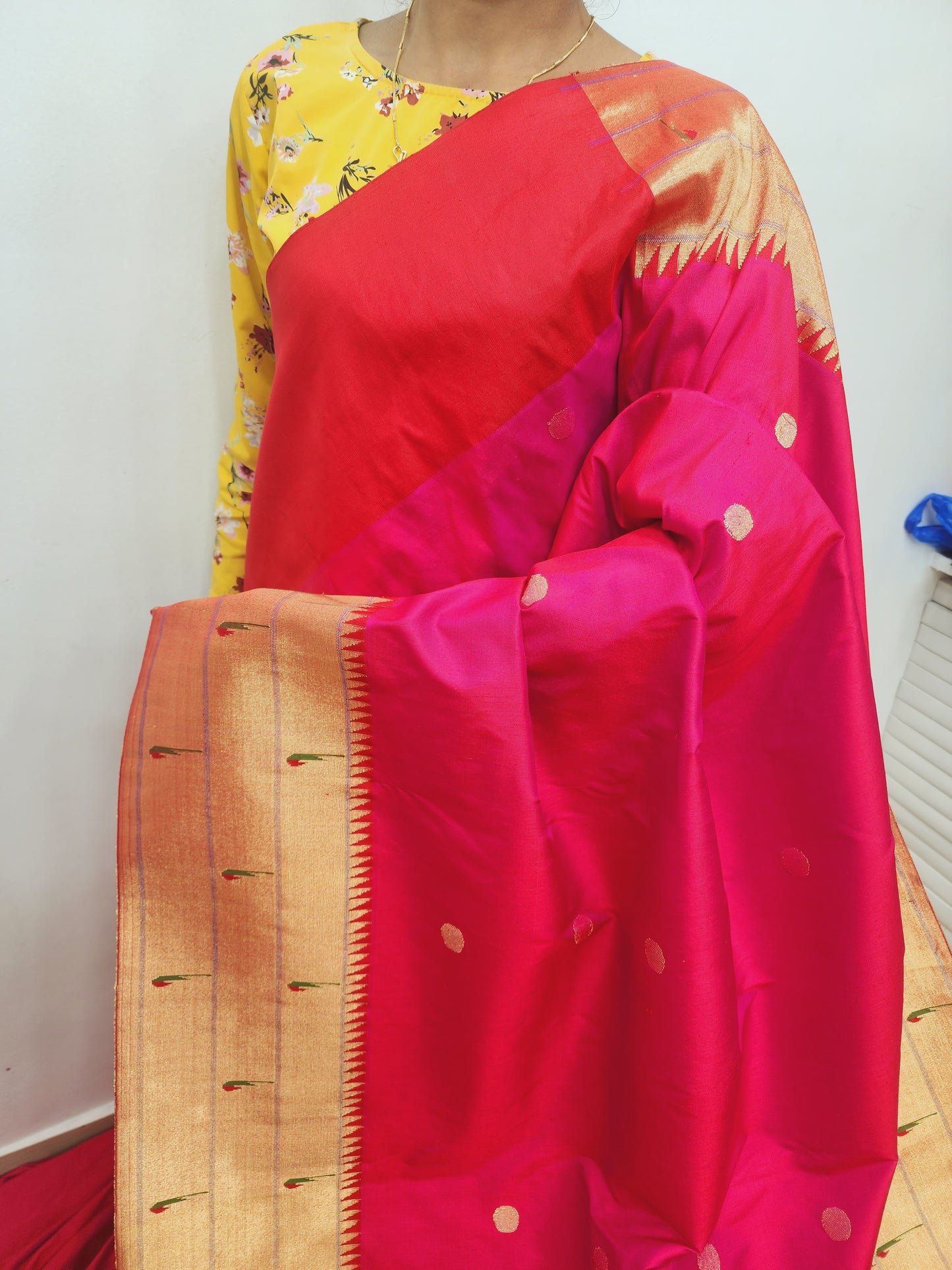 Triple Muniya Brocade Paithani