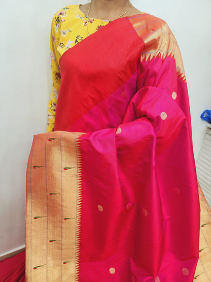 Triple Muniya Brocade Paithani