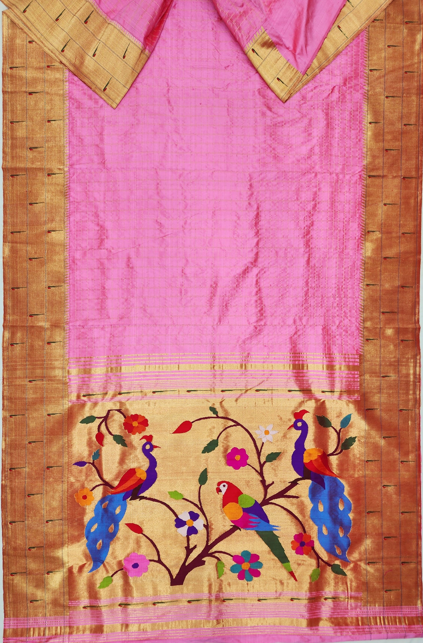Triple Muniya Brocade Paithani