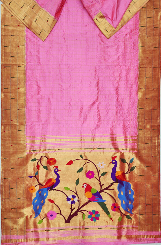 Triple Muniya Brocade Paithani