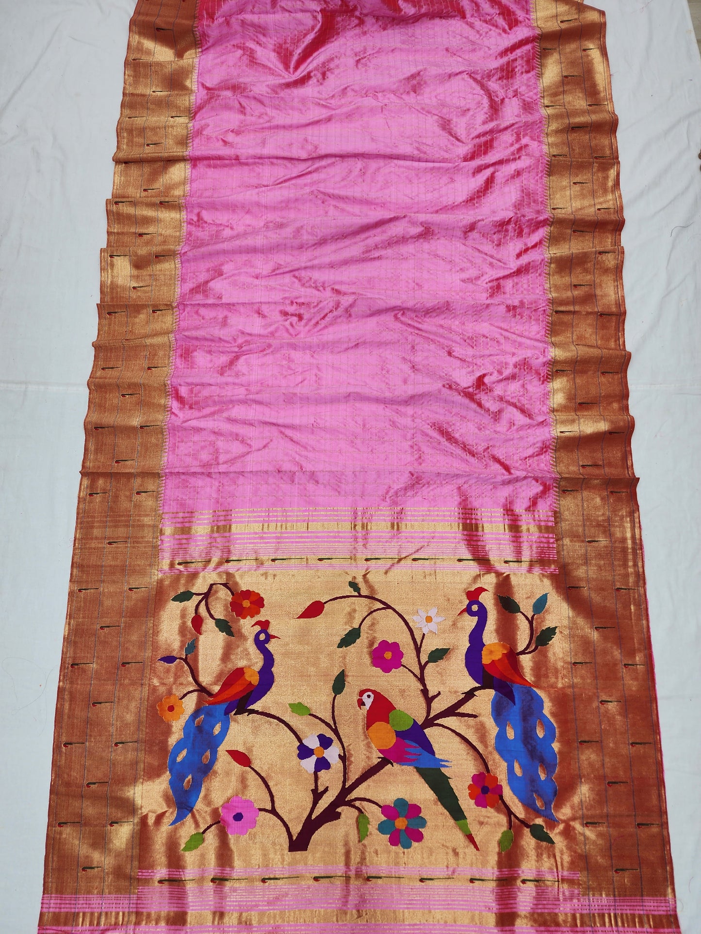 Triple Muniya Brocade Paithani