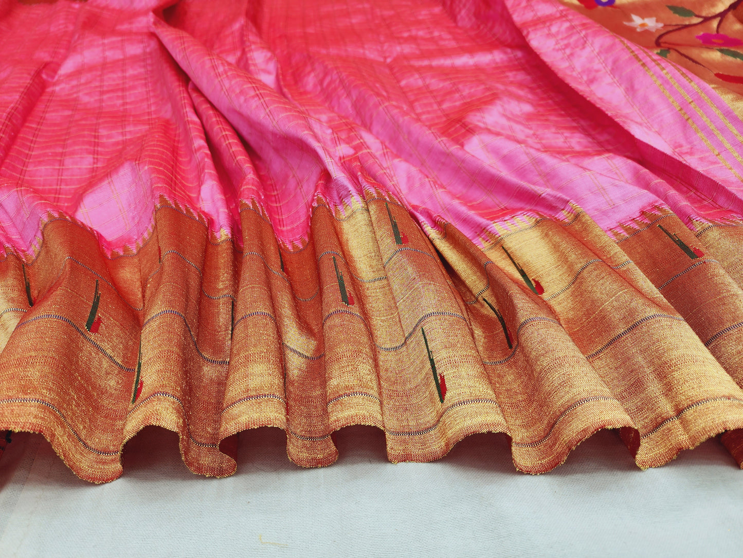 Triple Muniya Brocade Paithani