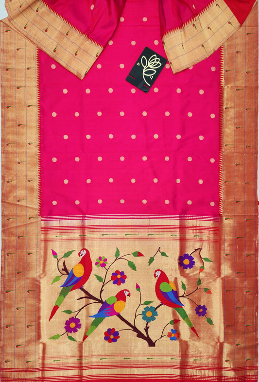 Triple Muniya Brocade Paithani