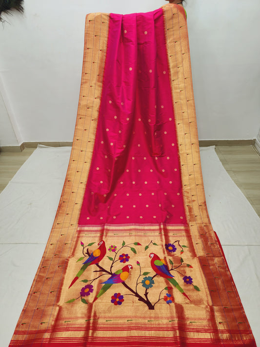 Triple Muniya Brocade Paithani