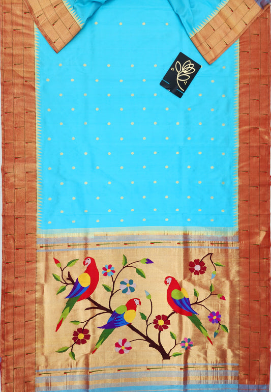 Triple Muniya Brocade Paithani