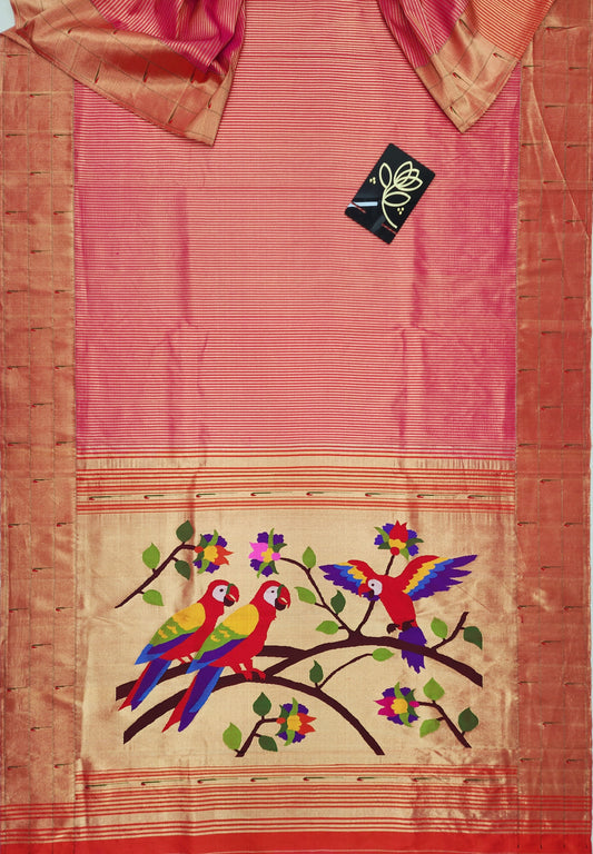 Triple Muniya Brocade Paithani