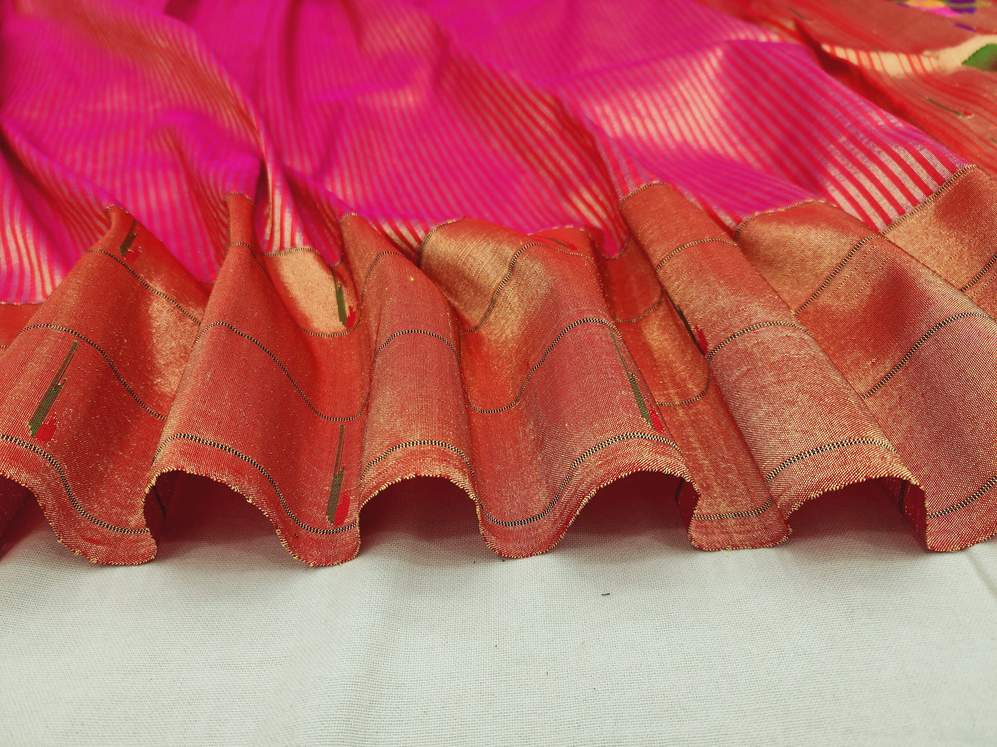Triple Muniya Brocade Paithani