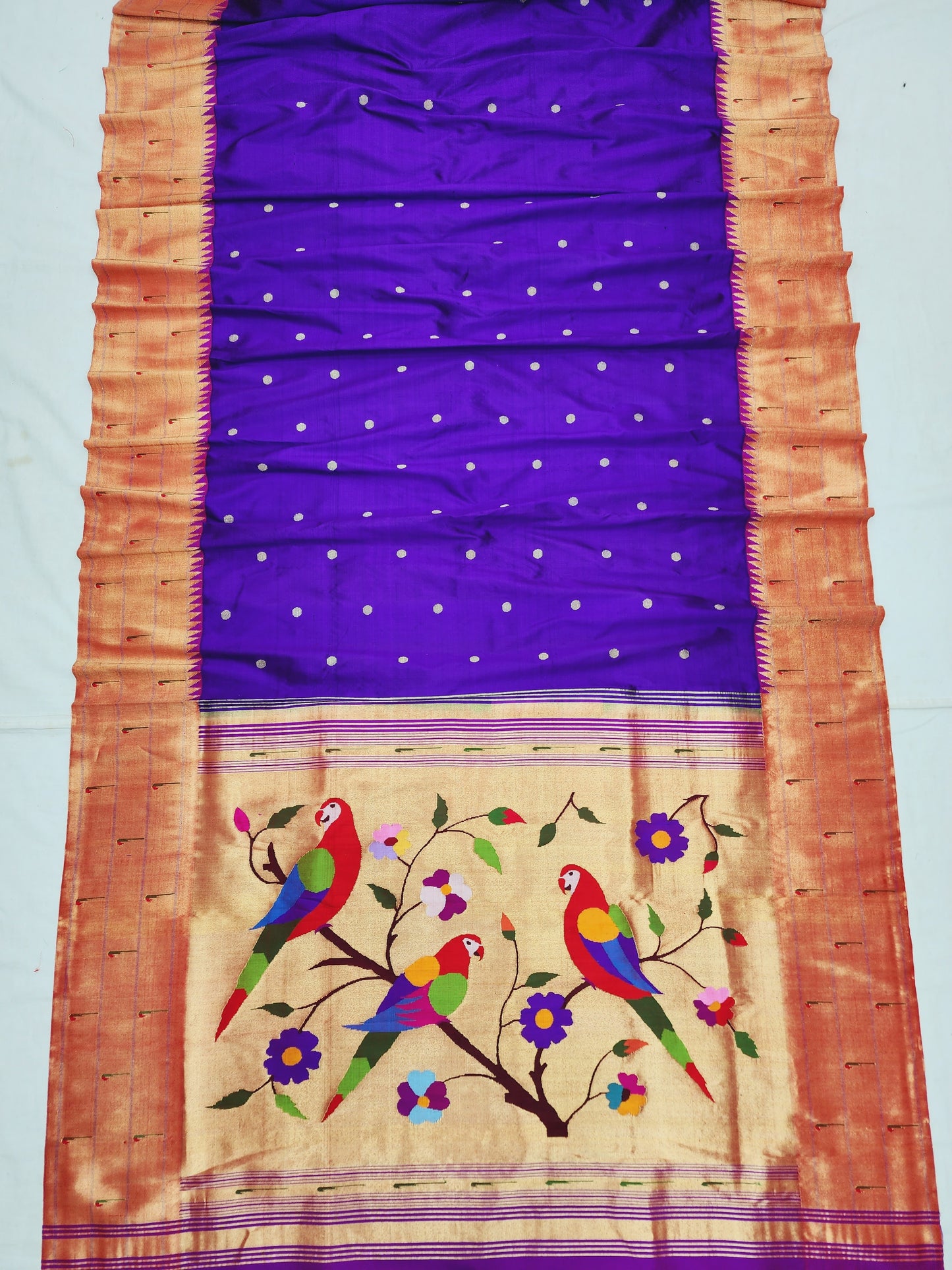 Triple Muniya Brocade Paithani