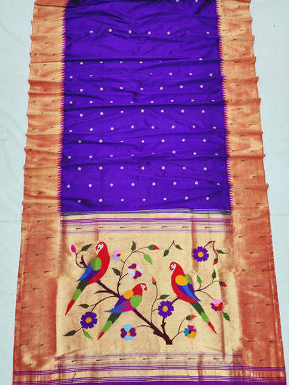 Triple Muniya Brocade Paithani
