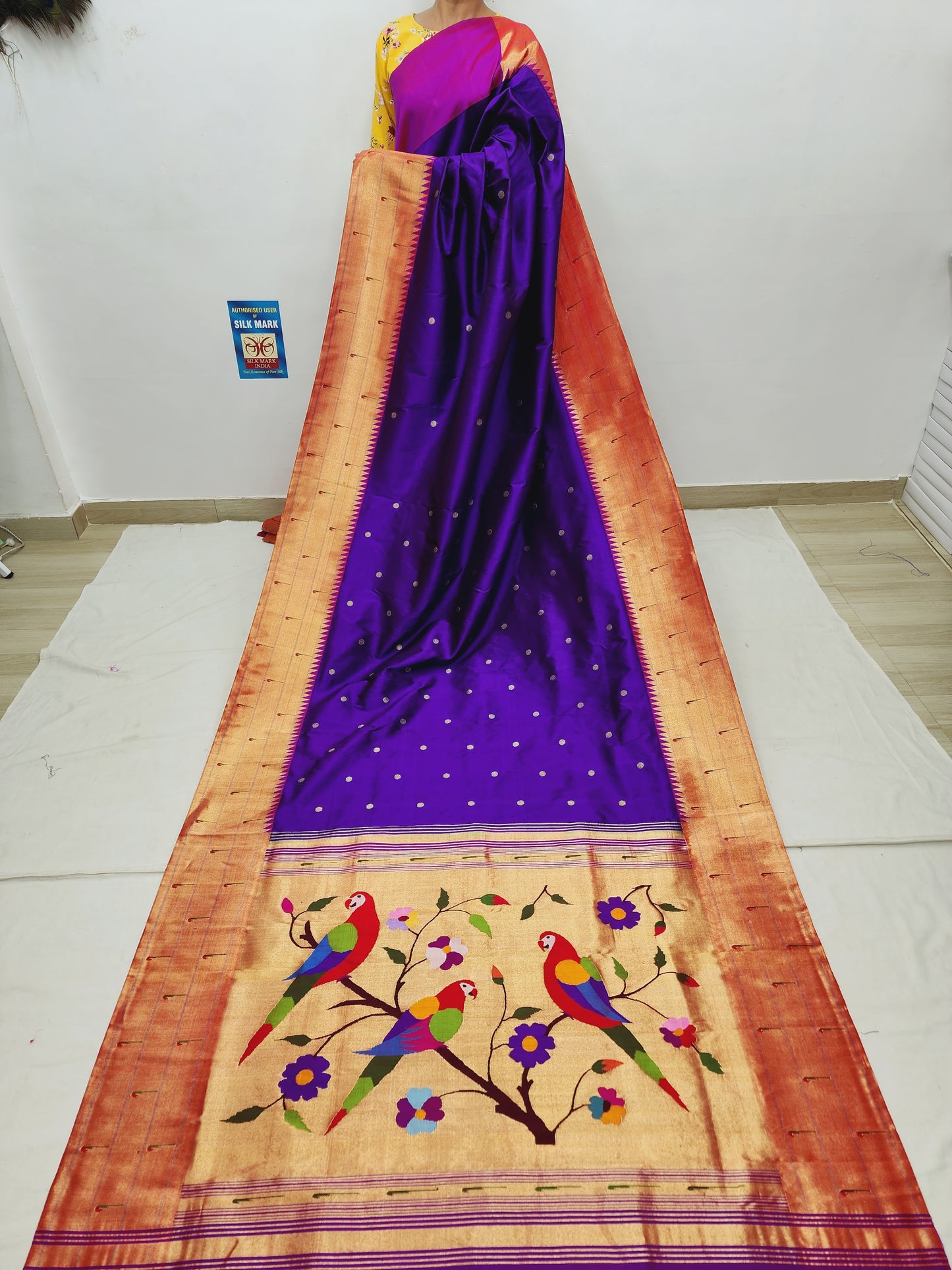Triple Muniya Brocade Paithani
