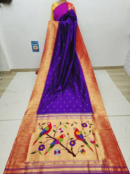 Triple Muniya Brocade Paithani